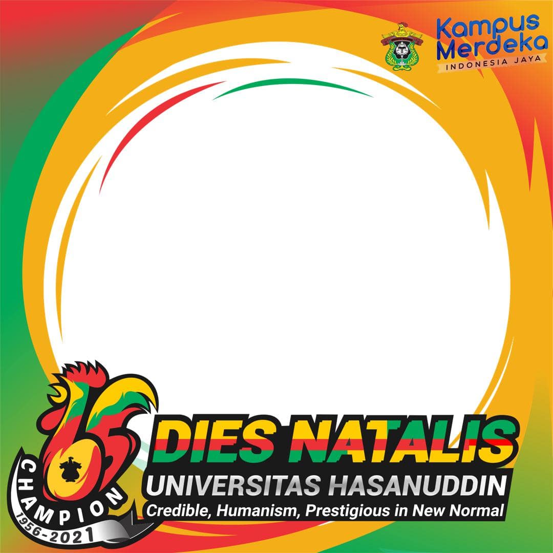 Link Download Frame Bingkai Foto Twibbon Dies Natalis ke-65 Universitas Hasanuddin Tahun 2021