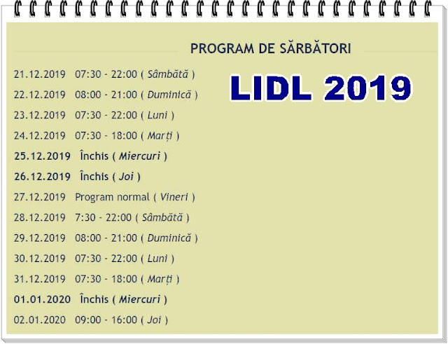 Program lidl craciun 2019