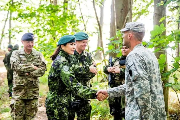 Crown Princess Mary of Denmark attended the Danish Home Guard’s field exercise of "Svend Gønge" in Vordingborg Barracks in Vordingborg