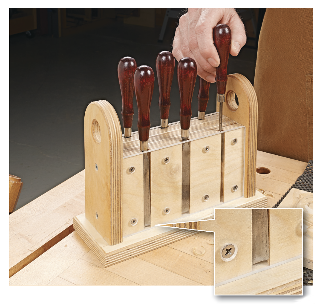 Ah! E se falando em madeira... WoodSmith tips Carving tools Caddy