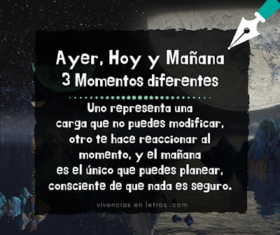 El ayer, hoy y mañana. Reflexión del pasado presente y futuro