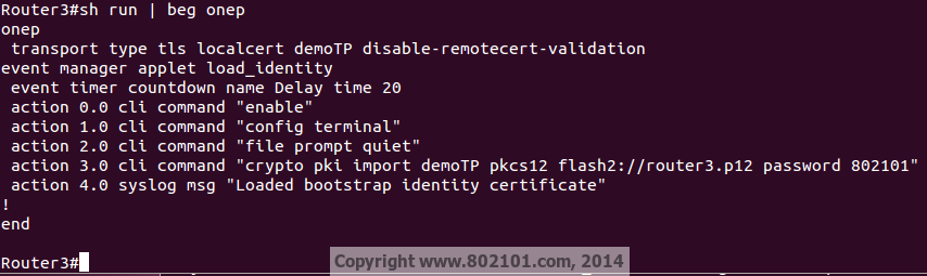 oneP settings in onePK