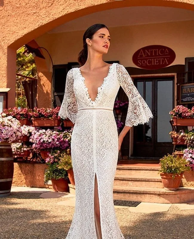 Top 17 des plus belles robes de mari?�e avec une fente