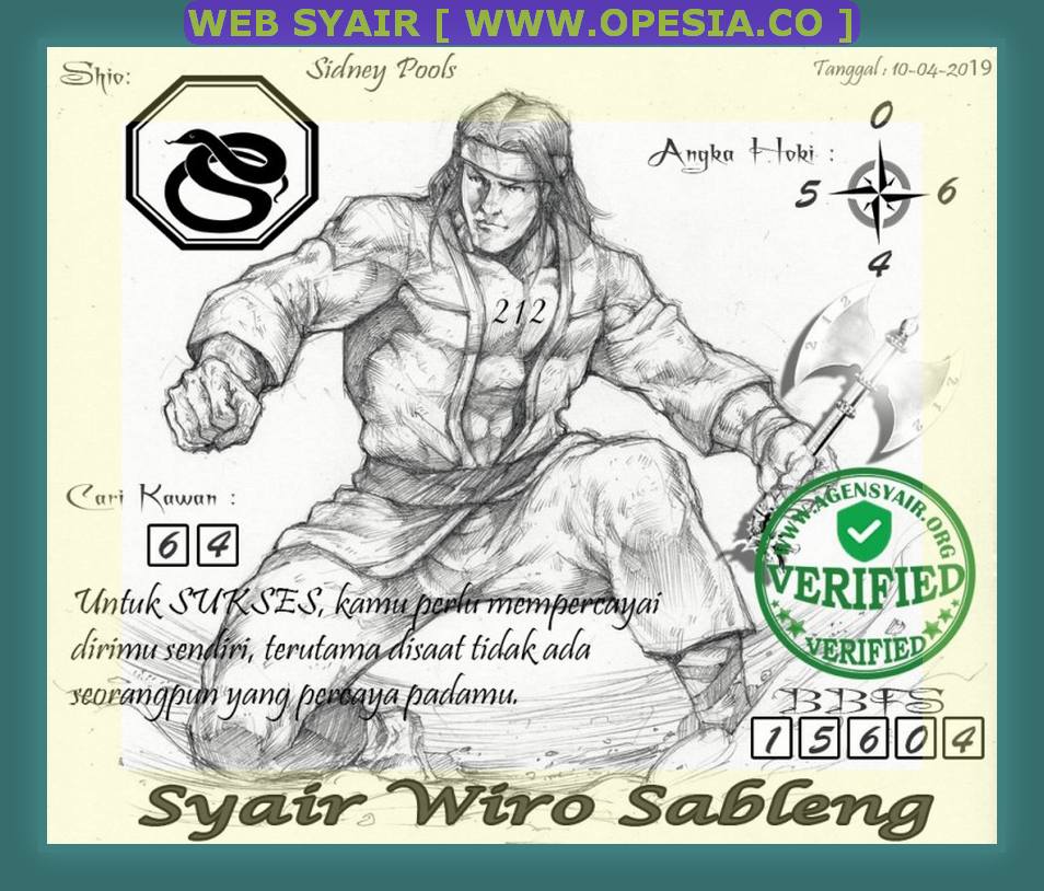 Syair Sdy Rabu 10 April 2019 Opesia Official