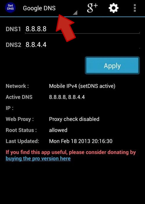 Cara merubah dns google di android