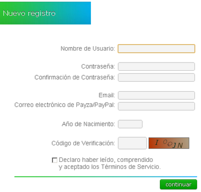 imagen de un formulario de registro en NeoBux