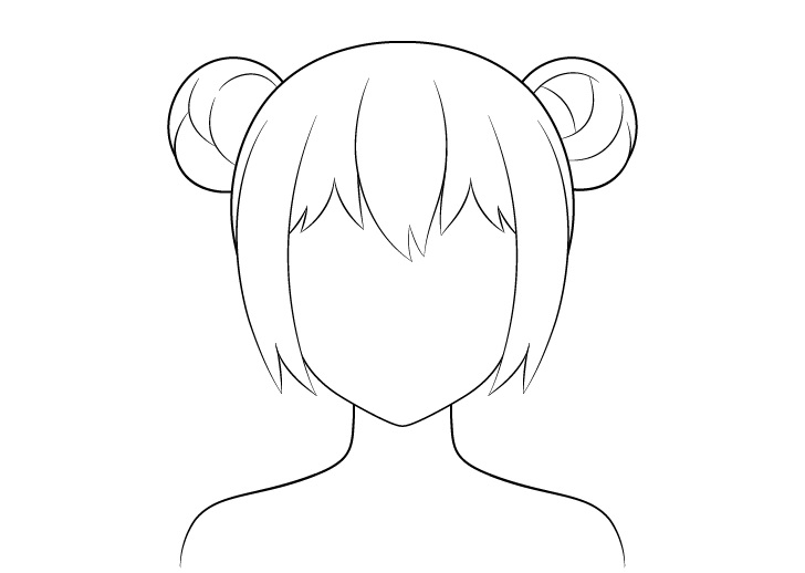Gambar garis roti rambut anime