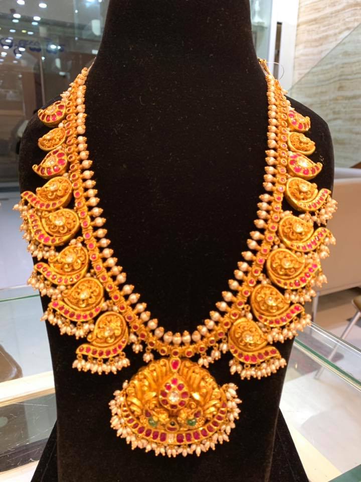 Mango Floral Necklace by SRJ Fine Jewels Jewellery Designs
