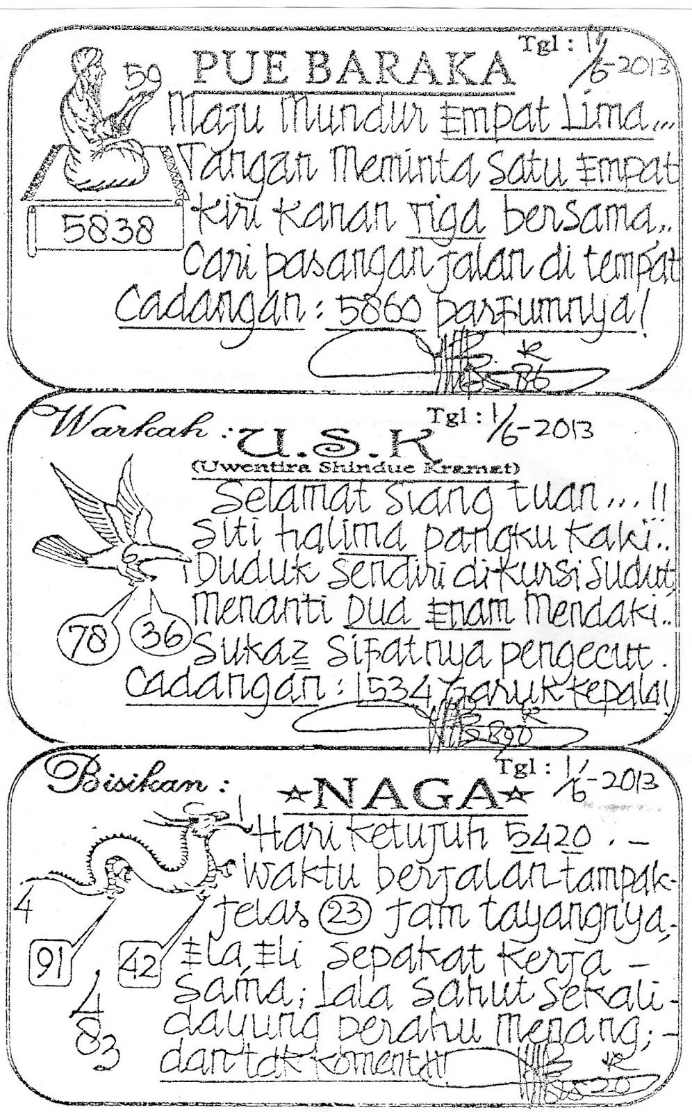 Cheater Baturaja Prediksi Singapore Sabtu 01062013