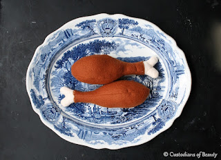 Felt Chicken Legs | DIY Play Food by CustodiansofBeauty.blogspot.com