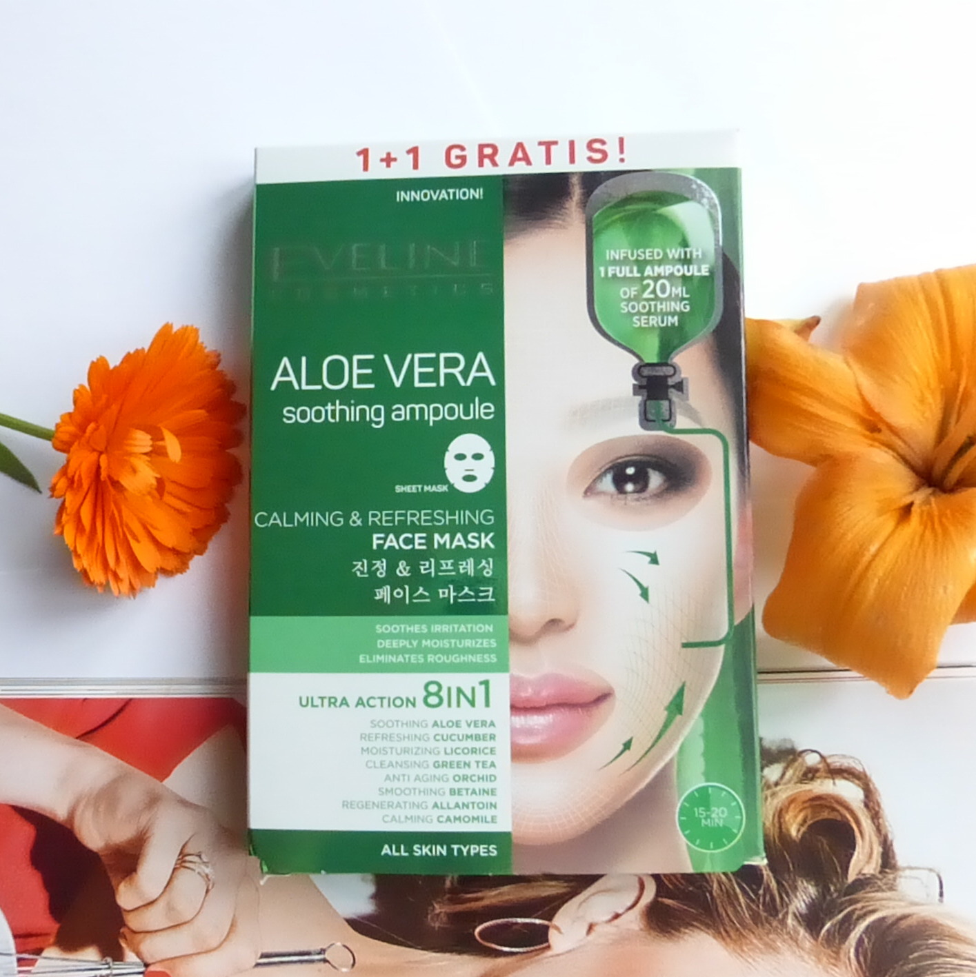 Eveline Face Mask Aloe Vera, Charcoal & Q10 Beauty Blog by Svetlana