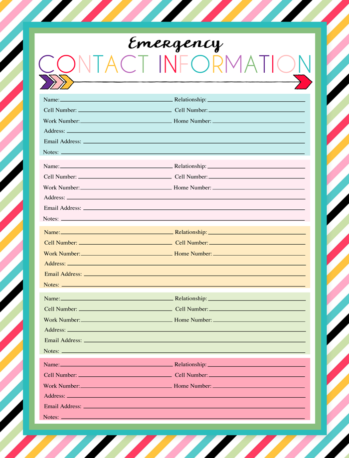 Free Printable Contact Sheet