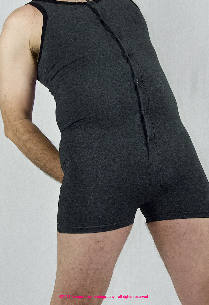 fundoshi fabric photos and more Funderwear Grey Short Union Suit 2