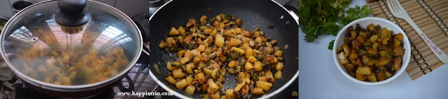 Step 4 - Bitter gourd potato Roast Recipe | Pavakkai Urulai Kizhangu Varuval