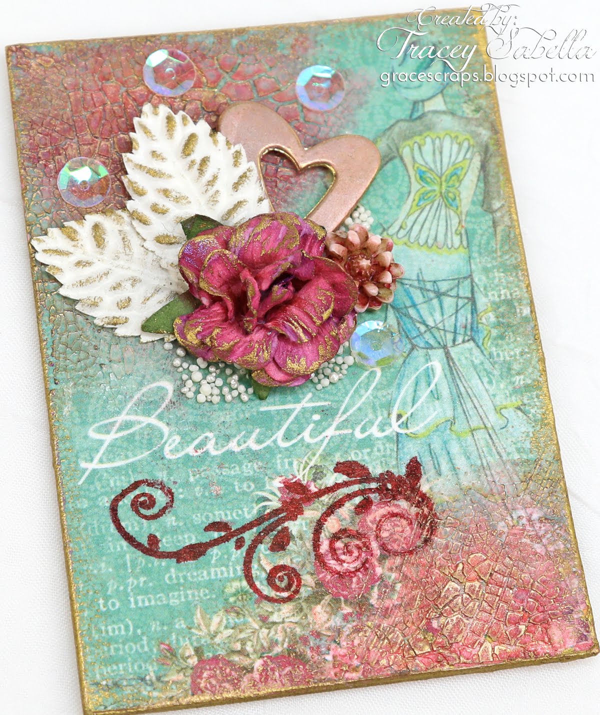 Garden of Grace Valentine Mixed Media Artist Trading Cards for ScrapBerry's