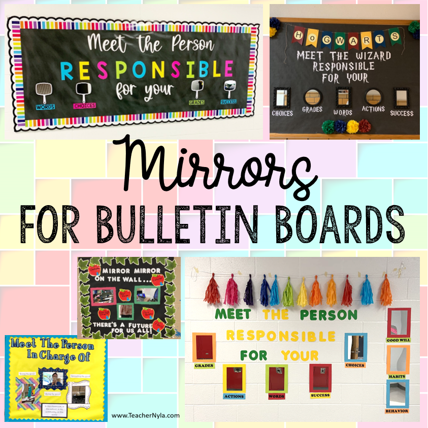 Nyla's Crafty Teaching Bulletin Board Mirrors for Classrooms