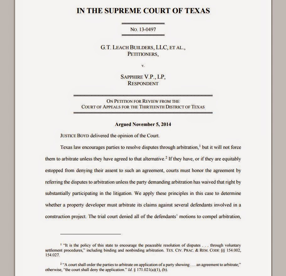 ADR LAW TEXAS Timeliness of arbitration demand for the arbitrator to