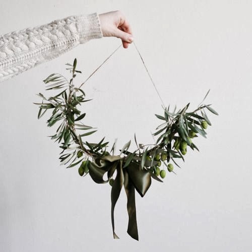 decoración navidad con olivo