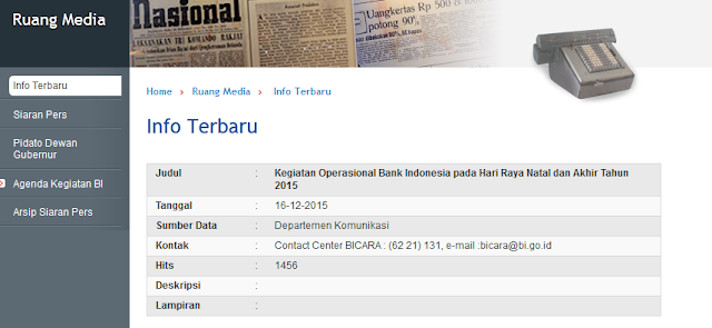 Jadwal Libur Operasional Bank Des 2015  Seputar Bisnis 