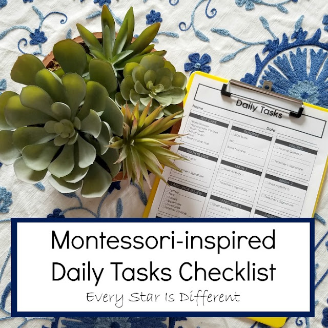 Montessori-inspired Daily Tasks Checklist (Free Printable)