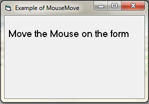Example of MouseMove event