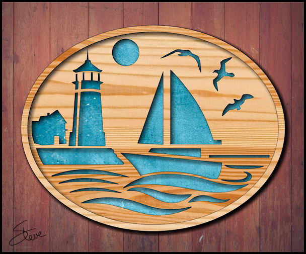 Scrollsaw Sailboat and Lighthouse Scroll Saw Pattern