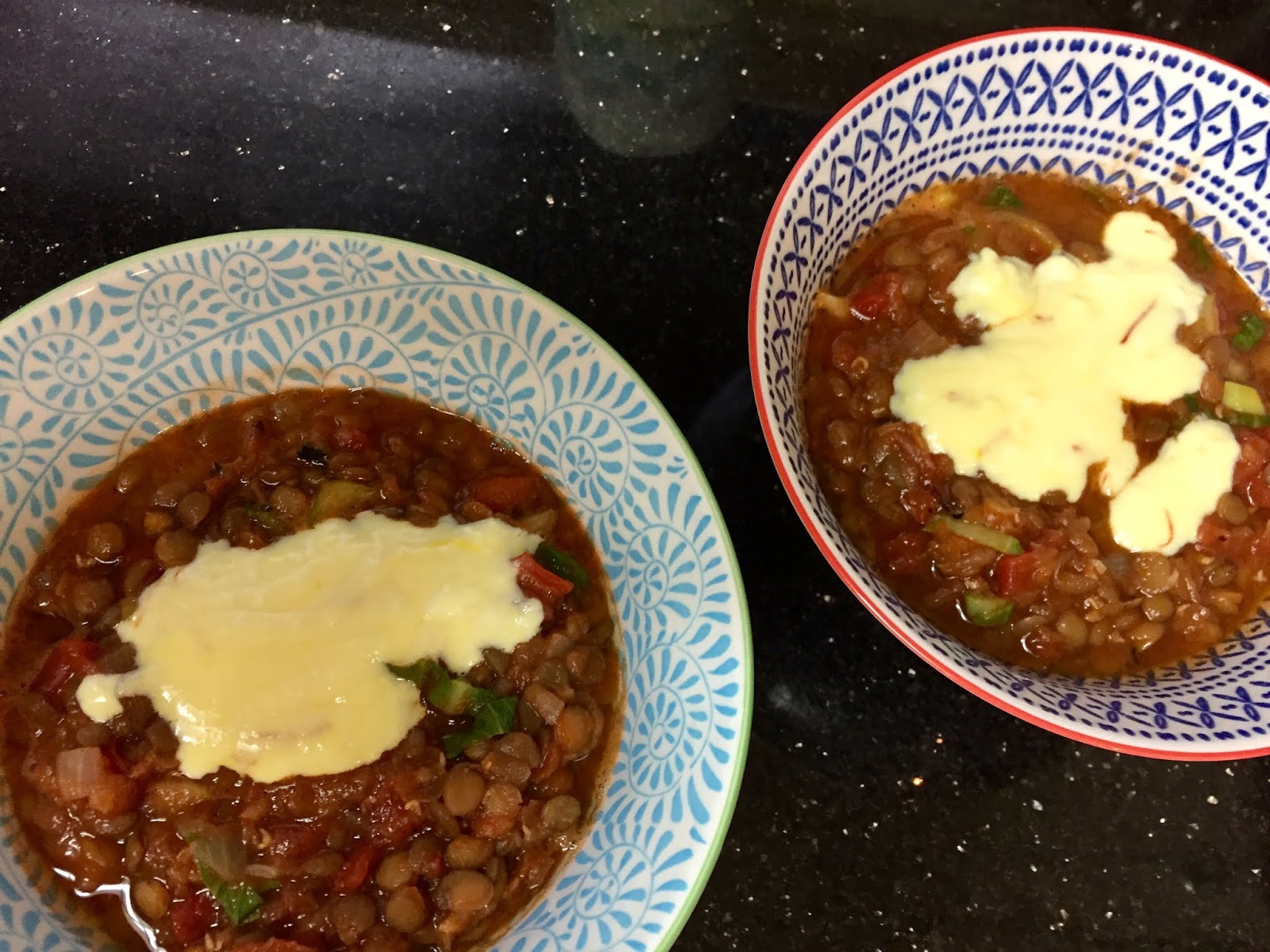 Margie's Musings (Crippled Girl Cooks) Lentils with Saffron Yogurt