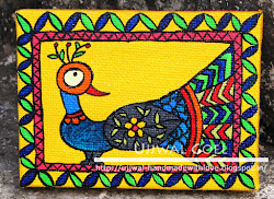madhubani peacock painted frigde magnets
