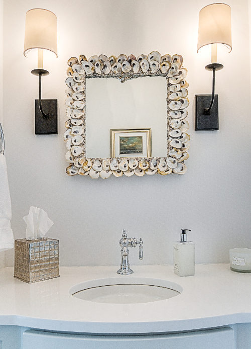 Oyster Shell Mirror Bathroom