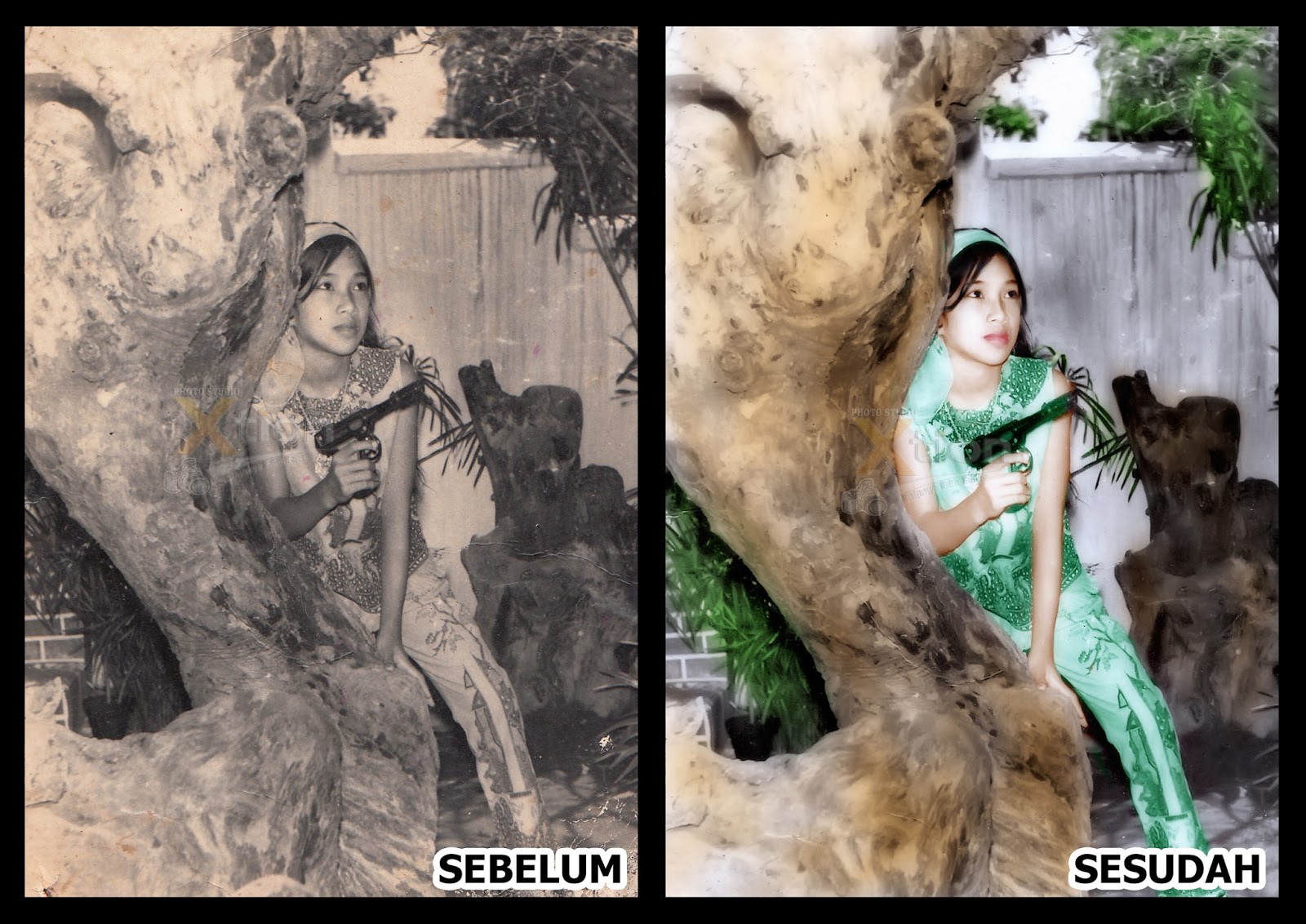 Edit/Perbaikan Foto Rusak "Waktu masih Kanak-Kanak" | Xtion Photo Studio