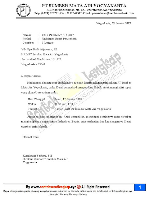 Contoh Surat Undangan Resmi Singkat - RUANG-SIPIL