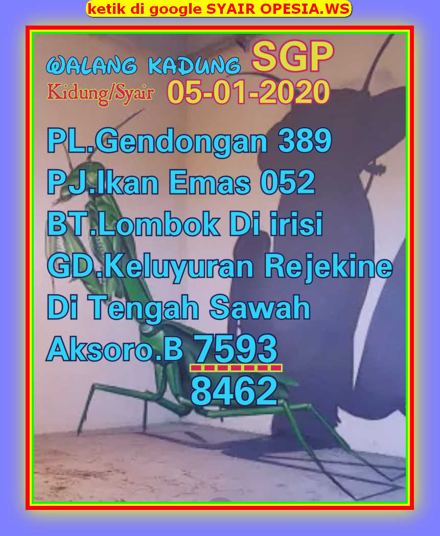 1 New Message Kode Syair Singapore 5 Januari 2020 Forum Syair Togel Hongkong Singapura Sydney