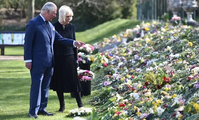 The Prince of Wales and The Duchess of Cornwall have visited Marlborough House Gardens in Westminster. memory of The Duke of Edinburgh