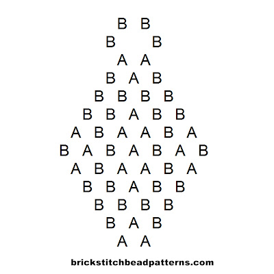 Free beginner brick stitch seed bead earring pattern letter chart.
