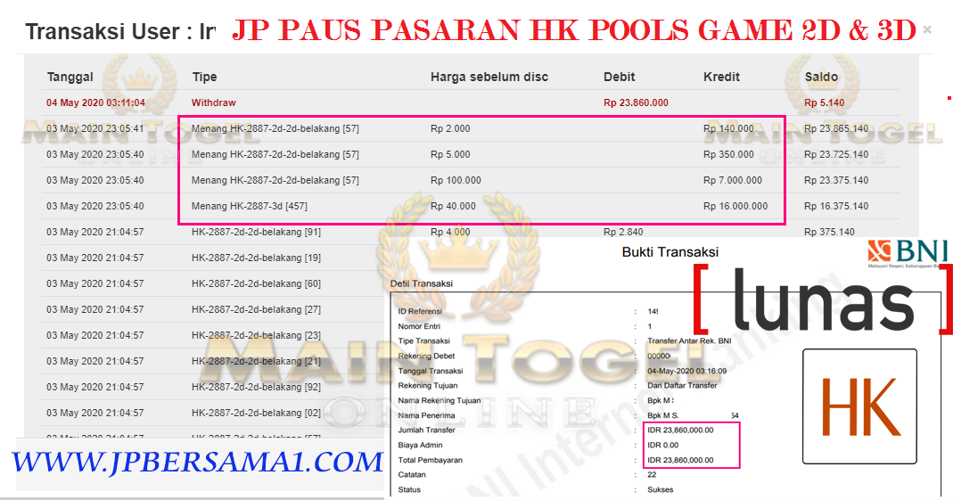 BUKTI JP PAUS BANDAR TOGEL ONLINE TERPECARA TOGEL ONLINE TERAMAN