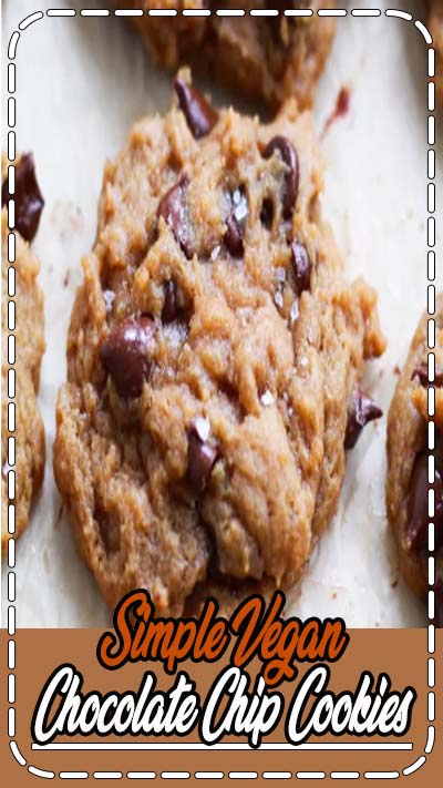 The best vegan chocolate chip cookies ever made with simple ingredients for the gooiest cookie! You won’t be able to tell these are vegan nor healthy!