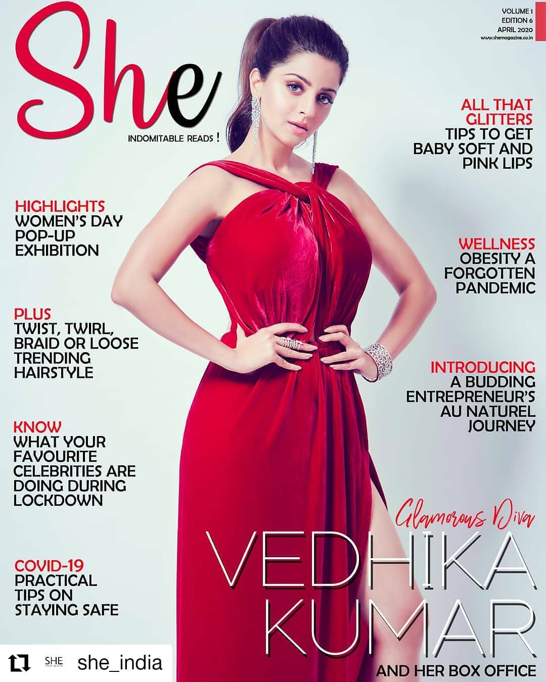 Vedhika Kumar on She Magazine Cover