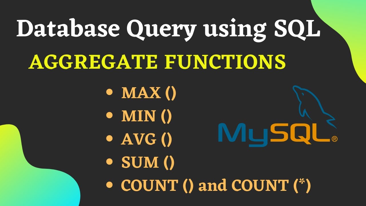 MySQL Aggregate Functions - CBSE CS and IP