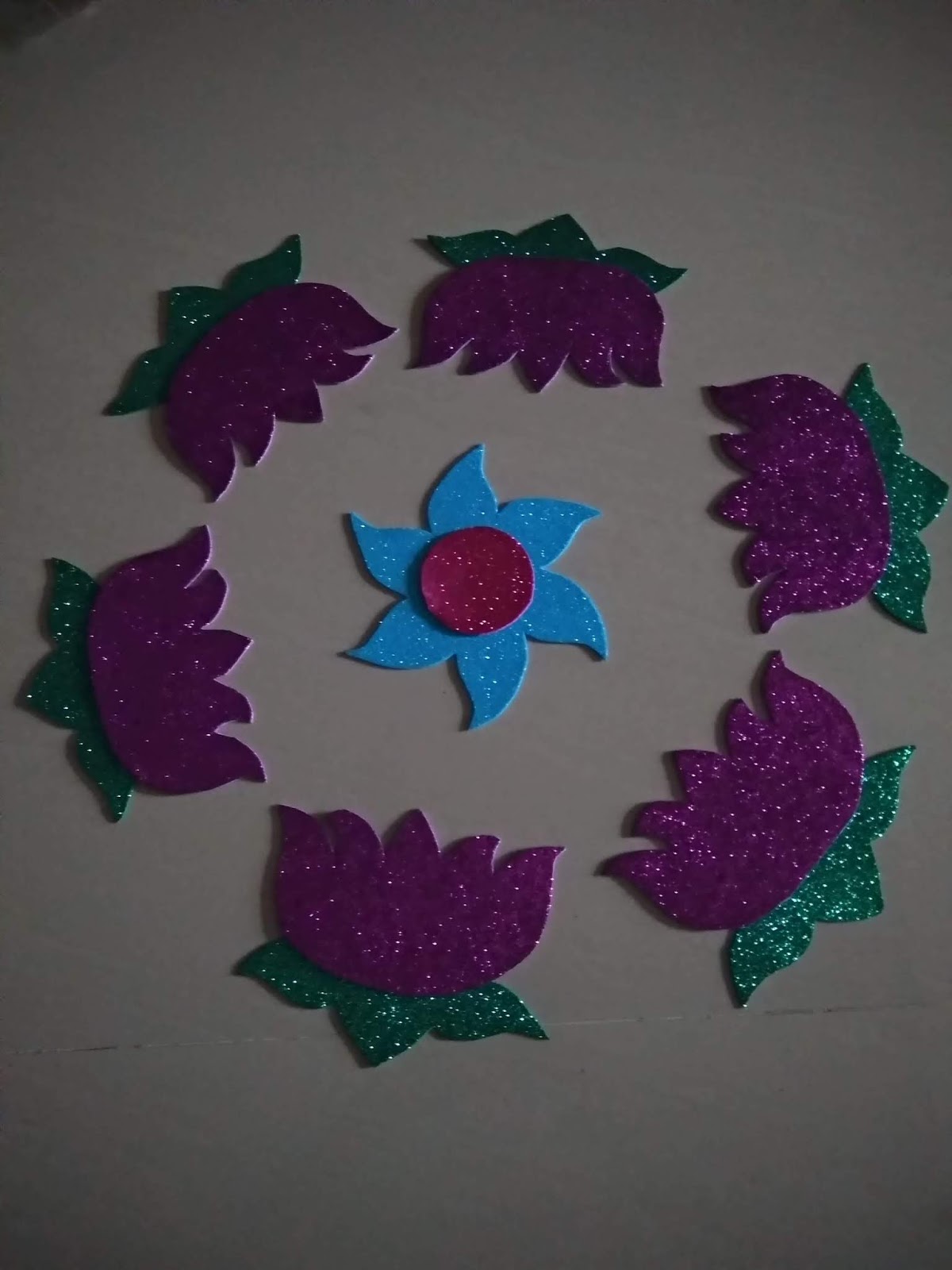 Simple and Naturalistic (SN) Glitter Foam Rangoli
