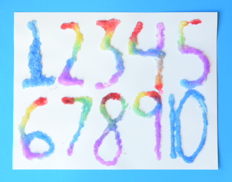 Salt Painted Numbers What Can We Do With Paper And Glue