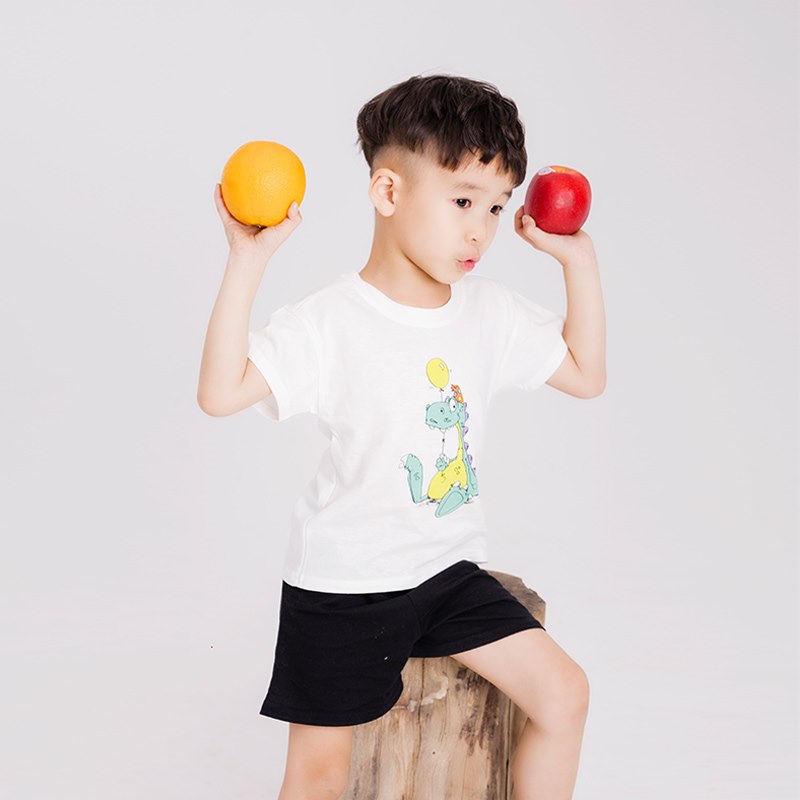Unicorn Kids Áo phông cộc tay bé trai hình khủng long bé nhiều size