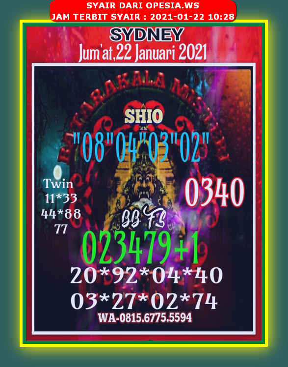 1 New Message Kode Syair Sydney 22 Januari 2021 Forum Syair Togel Hongkong Singapura Sydney