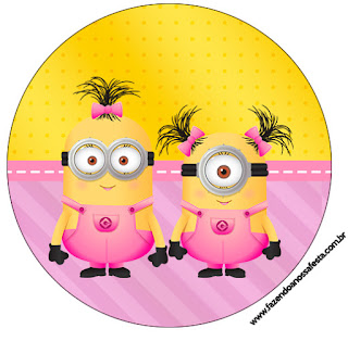 Minions Chicas: Etiquetas para Candy Bar para Imprimir Gratis. Toppers o Etiquetas de Minions Chicaspara imprimir gratis.