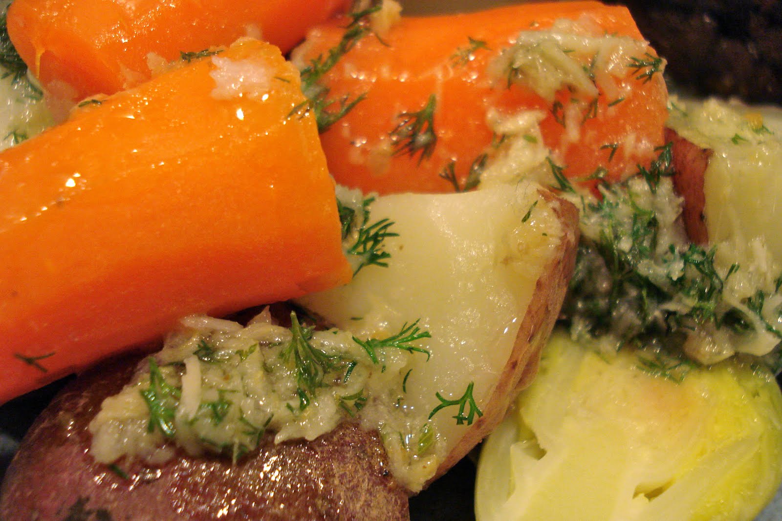 WINTER VEGETABLES WITH HORSERADISH DILL BUTTER Recipe