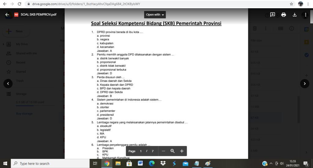 Contoh soal tes P3K Pemerintah Provinsi dan Jawabannya  antapedia.com