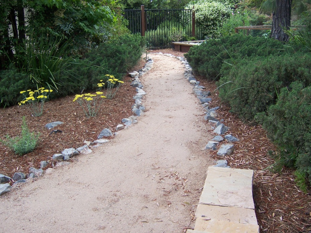 The 2 Minute Gardener Photo Granite Path with Rock Border