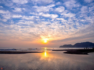 Sunset seascape: Yuigahama-beach