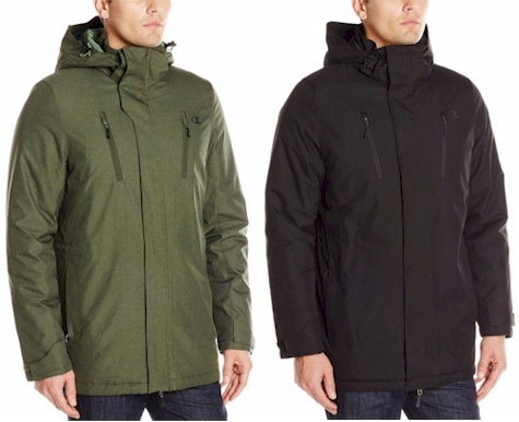 champion men's technical herringbone synthetic down jacket