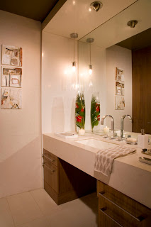 Bathroom vanity designed by Ernesto Santalla during the renovation of his apartment.