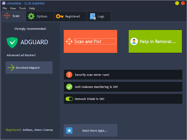 Screenshot UnHackMe 11.50 Build 950 Full Version Screenshot UnHackMe 11.50 Build 950 Full Version
